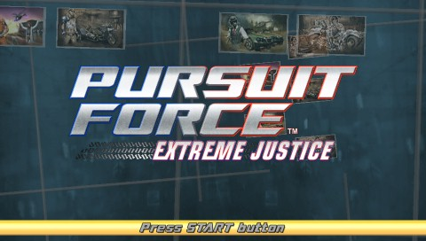 Pursuit Force: Extreme Justice title screen for PSP
